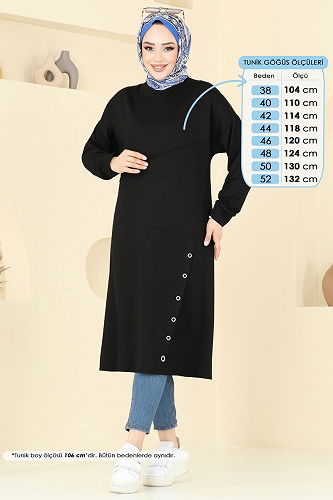 moda selvim Tunic 2698AYD574 Black - Thumbnail