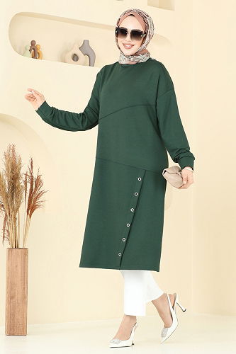 moda selvim بلوز زيتي 2698AYD574 - Thumbnail