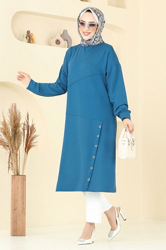 moda selvim Tunic 2698AYD574 Petroleum - Thumbnail
