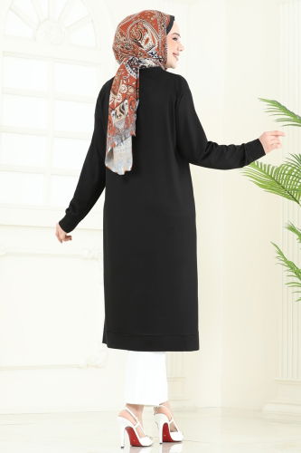 moda selvim Tunic 2700AYD574 Black - Thumbnail