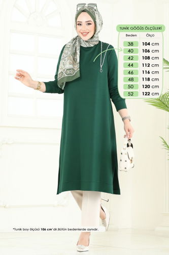 moda selvim Tunic 2700AYD574 Emerald - Thumbnail
