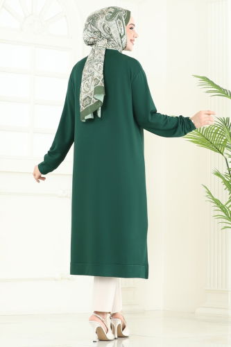 moda selvim بلوز زيتي 2700AYD574 - Thumbnail