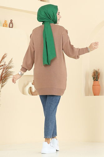 moda selvim Tunic 2712AYD574 Biscuit - Thumbnail