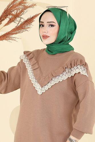 moda selvim بلوز عسلي فاتح 2712AYD574 - Thumbnail