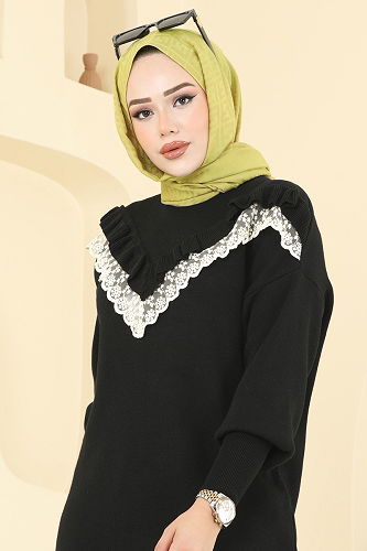 moda selvim Tunic 2712AYD574 Black - Thumbnail