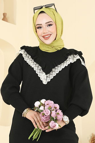 moda selvim Tunic 2712AYD574 Black - Thumbnail