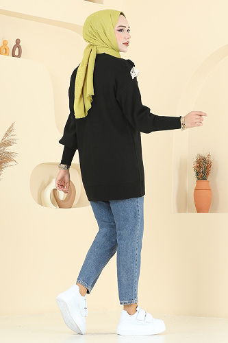 moda selvim Tunic 2712AYD574 Black - Thumbnail