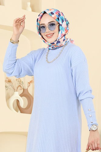 moda selvim Tunic 2714AYD574 Baby Blue - Thumbnail