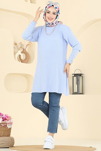 moda selvim Tunic 2714AYD574 Baby Blue - Thumbnail