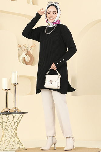 moda selvim Tunic 2714AYD574 Black - Thumbnail