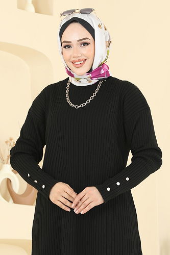 moda selvim Tunic 2714AYD574 Black - Thumbnail