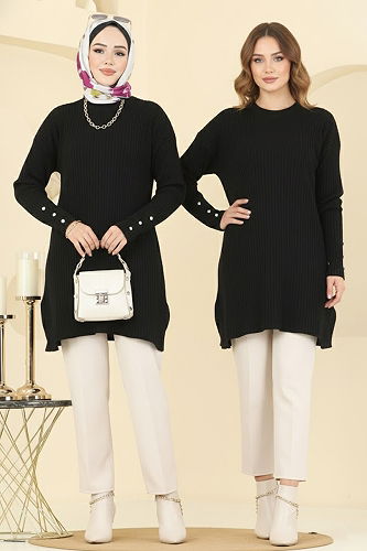 moda selvim Tunic 2714AYD574 Black - Thumbnail