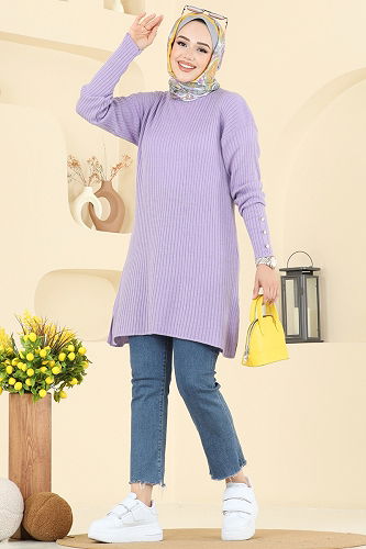 moda selvim Tunic 2714AYD574 Lilac - Thumbnail