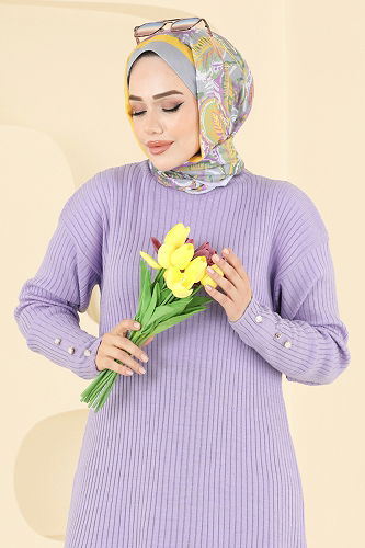 moda selvim Tunic 2714AYD574 Lilac - Thumbnail