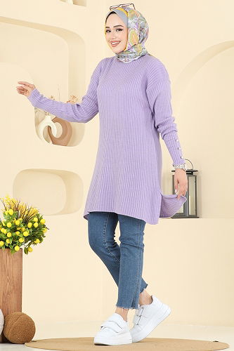 moda selvim بلوز ليلكي 2714AYD574 - Thumbnail