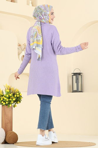 moda selvim بلوز ليلكي 2714AYD574 - Thumbnail