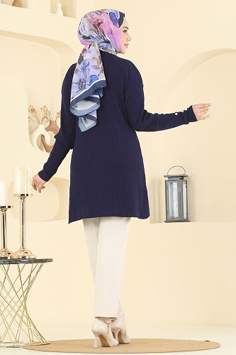 moda selvim Tunic 2714AYD574 Navy Blue - Thumbnail