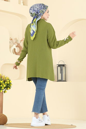 moda selvim Tunic 2714AYD574 Oil Green - Thumbnail