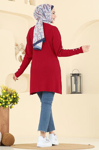 moda selvim Tunic 2714AYD574 Red - Thumbnail