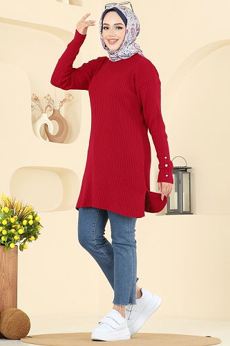 moda selvim بلوز احمر 2714AYD574 - Thumbnail