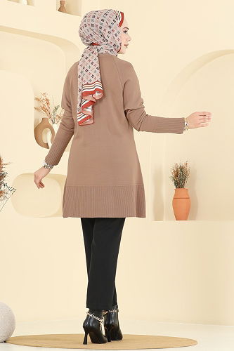 moda selvim بلوز عسلي فاتح 2715AYD574 - Thumbnail