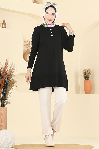 moda selvim Tunic 2715AYD574 Black - Thumbnail