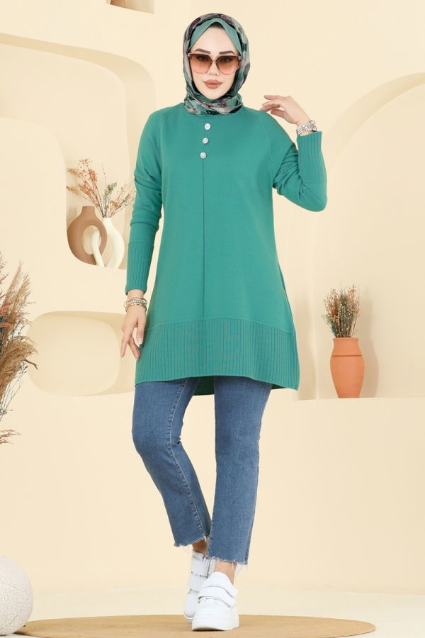 Modaselvim تونيكات بلوز أخضر باهت غامق 2715AYD574