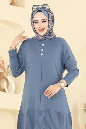 moda selvim بلوز ازرق 2715AYD574 - Thumbnail