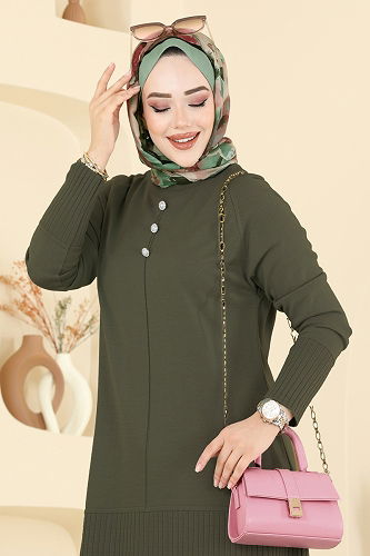 moda selvim Tunic 2715AYD574 Khaki - Thumbnail