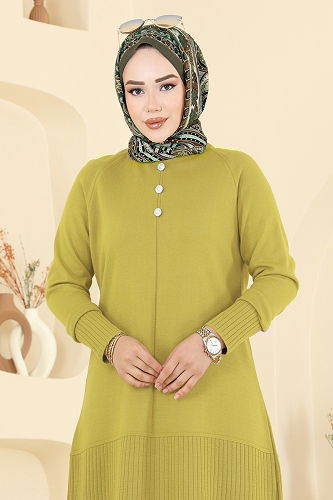moda selvim Tunic 2715AYD574 Lıght Oil Green - Thumbnail