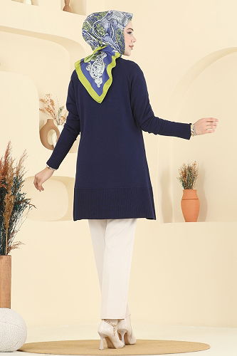 moda selvim Tunic 2715AYD574 Navy Blue - Thumbnail