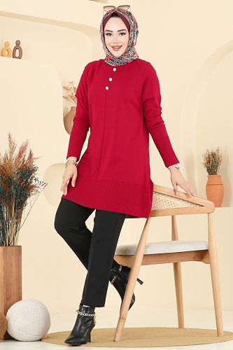 moda selvim Tunic 2715AYD574 Red - Thumbnail
