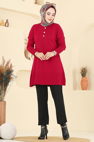 moda selvim Tunic 2715AYD574 Red - Thumbnail