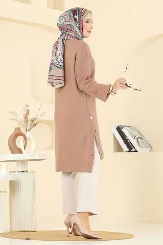 moda selvim Tunic 2716AYD574 Biscuit - Thumbnail