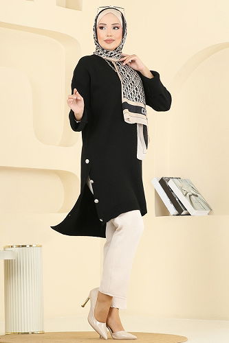 moda selvim Tunic 2716AYD574 Black - Thumbnail