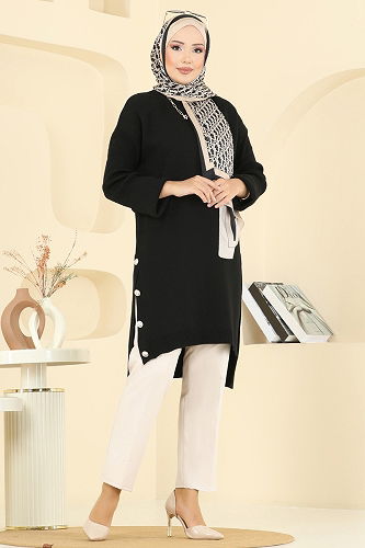 moda selvim بلوز أسود 2716AYD574 - Thumbnail