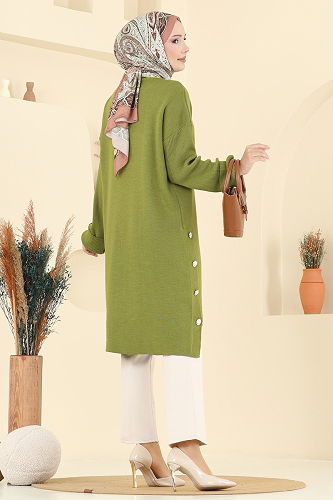 moda selvim Tunic 2716AYD574 Oil Green - Thumbnail