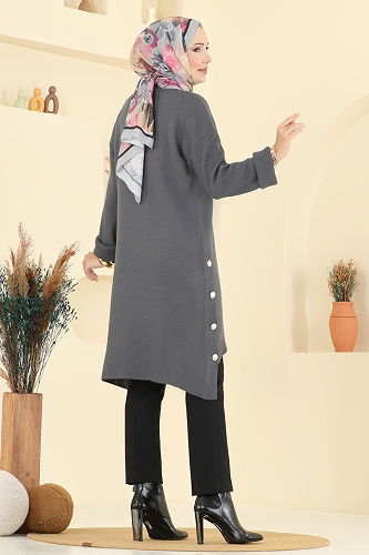 moda selvim Tunic 2716AYD574 Smoked - Thumbnail