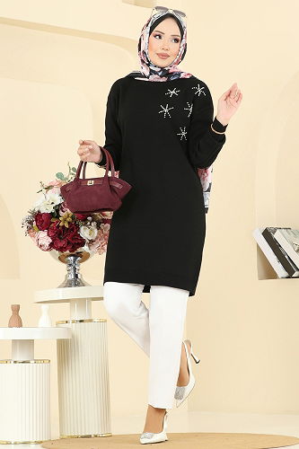moda selvim Tunic 2717AYD574 Black - Thumbnail