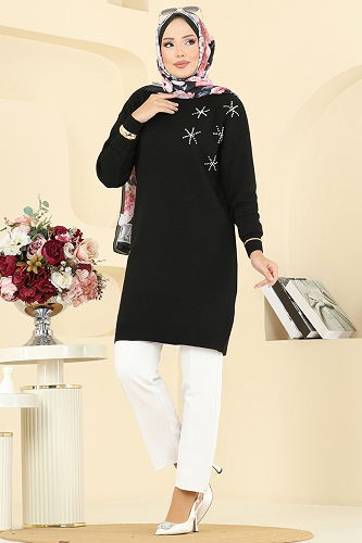 moda selvim Tunic 2717AYD574 Black - Thumbnail