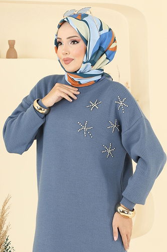 moda selvim بلوز ازرق 2717AYD574 - Thumbnail