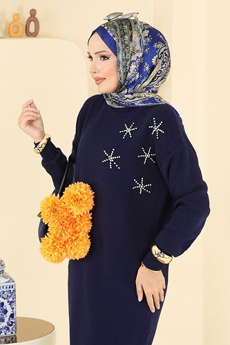 moda selvim Tunic 2717AYD574 Navy Blue - Thumbnail