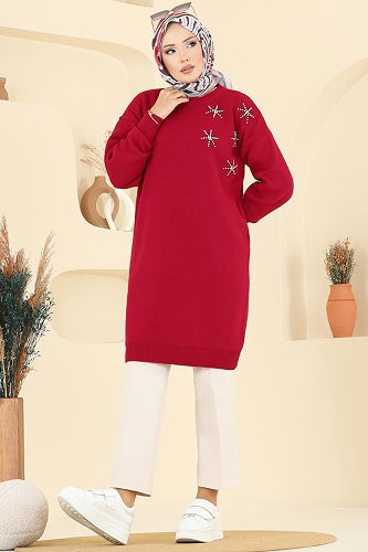 moda selvim Tunic 2717AYD574 Red - Thumbnail