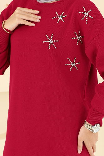 moda selvim Tunic 2717AYD574 Red - Thumbnail