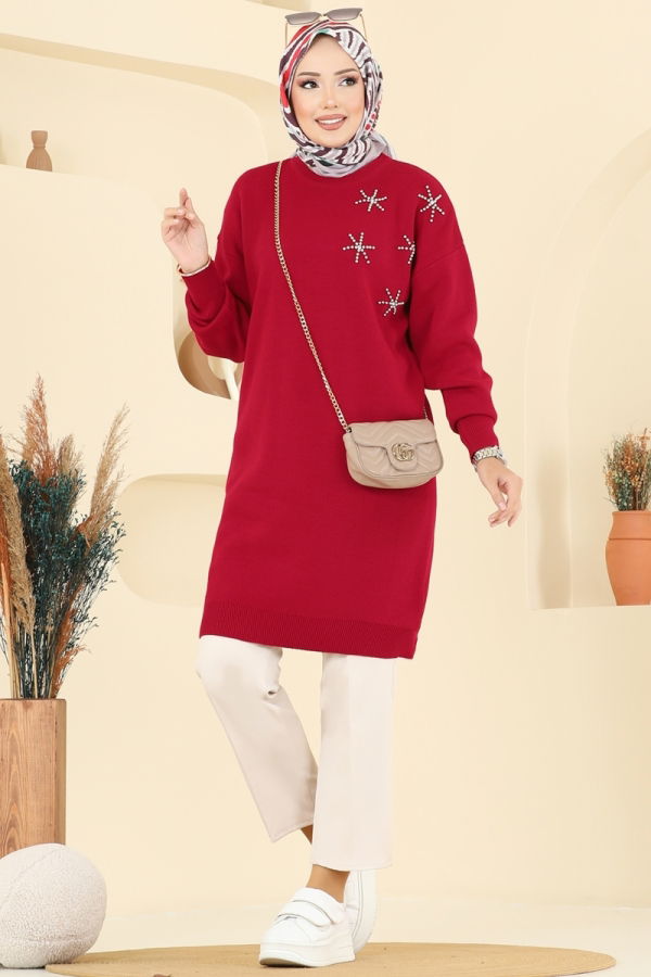 Modaselvim خصم صافٍ20%+20% في سلة التسوق بلوز احمر 2717AYD574