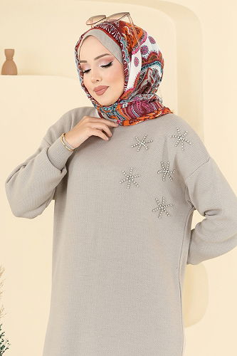 moda selvim بلوز بيج 2717AYD574 - Thumbnail