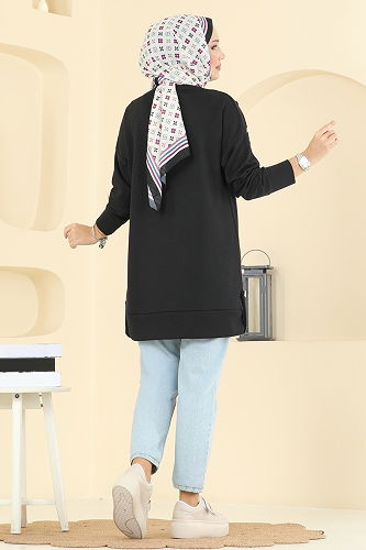 moda selvim بلوز أسود 2727AYD574 - Thumbnail