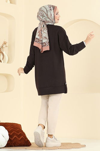 moda selvim Tunic 2727AYD574 Brown - Thumbnail