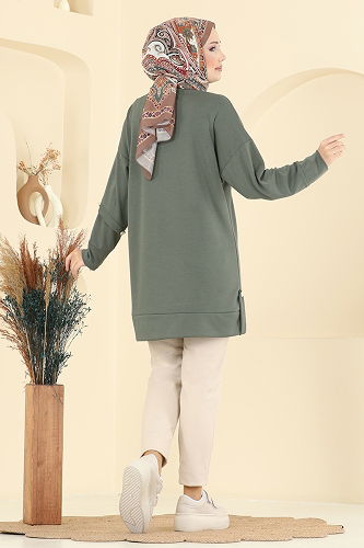 moda selvim Tunic 2727AYD574 Khaki - Thumbnail