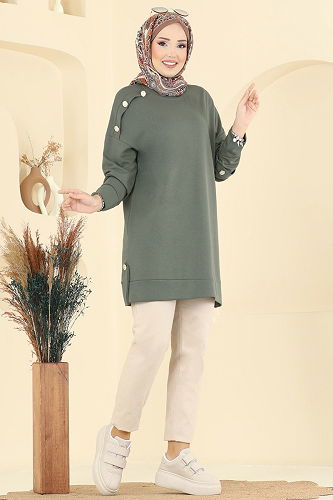 moda selvim Tunic 2727AYD574 Khaki - Thumbnail